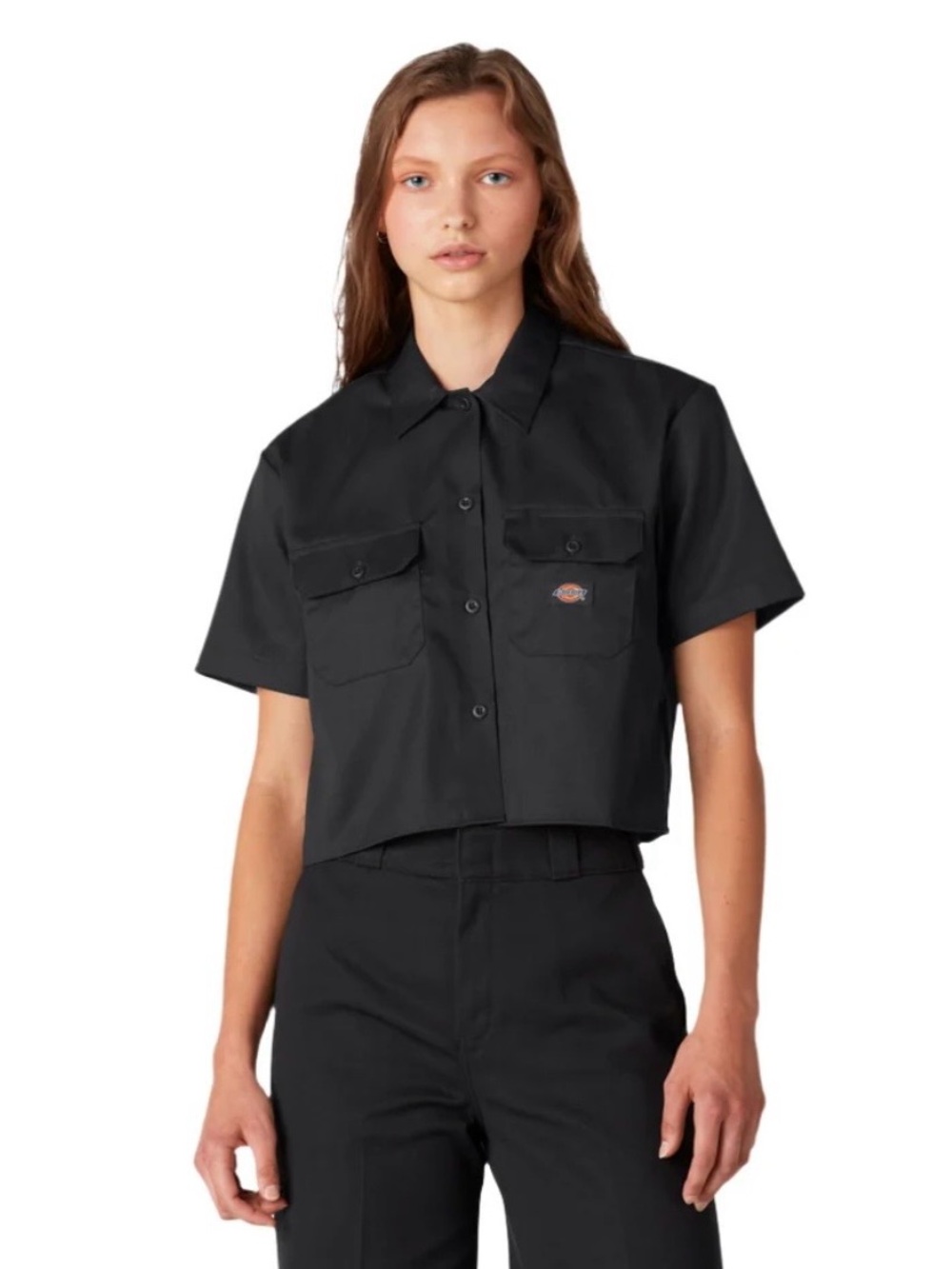 Dickies Black Cropped Work Shirt